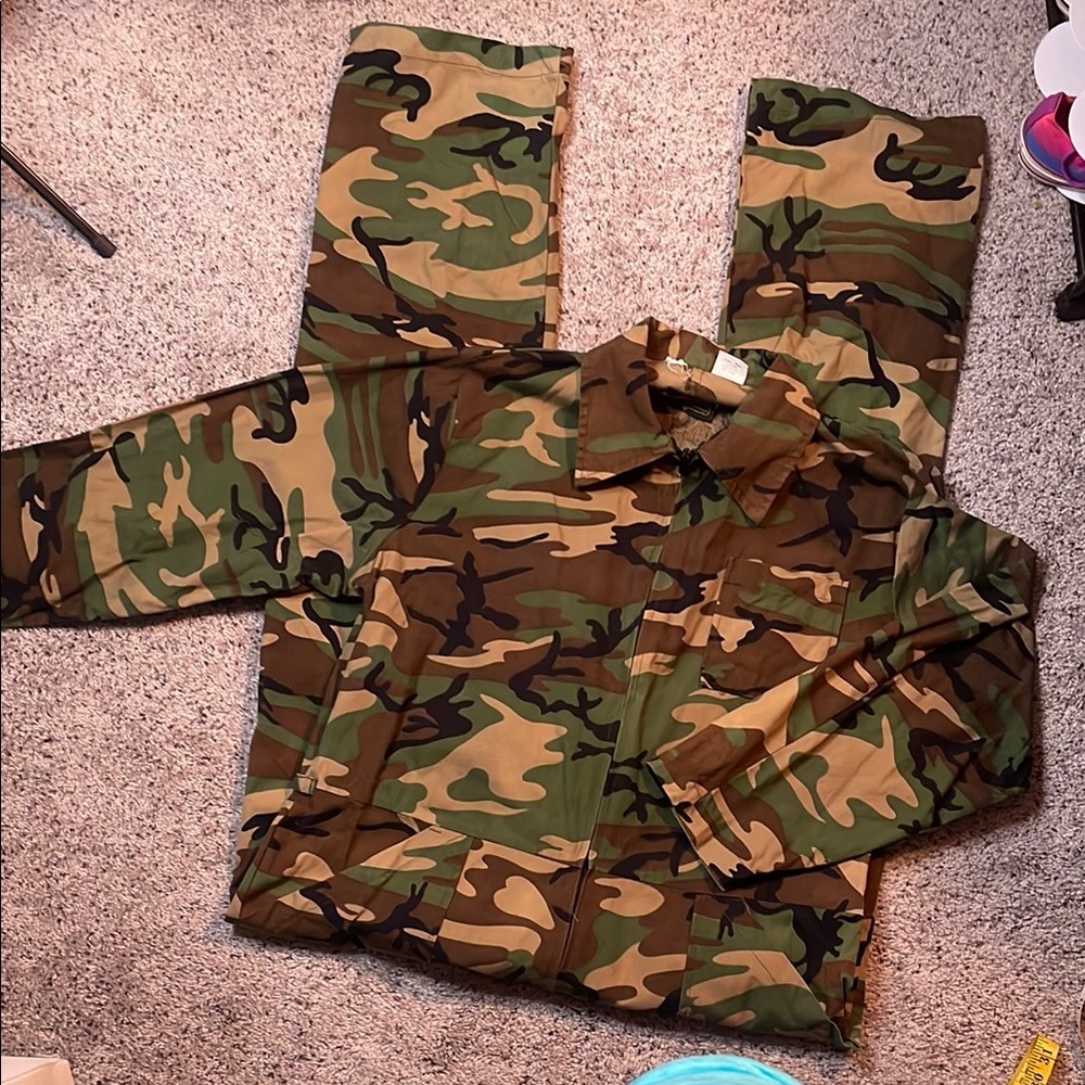 Vintage K-Mart Camouflage Long‎ Sleeve Zip Up One Piece Men Size Large 42-44